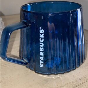 New Starbucks coffee ☕️ cup, 16oz. Royal blue, hand wash, glass, unique